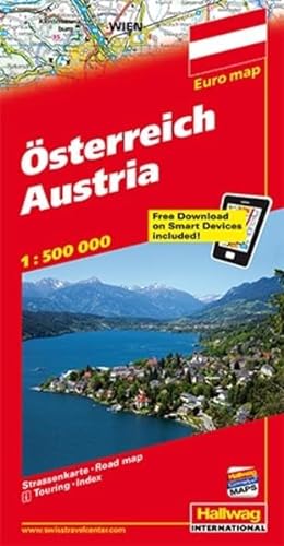 Hallwag Straßenkarten, Österreich: Mit Index. e-Distoguide. Free Download on Smart Devices included. (Hallwag Strassenkarten)
